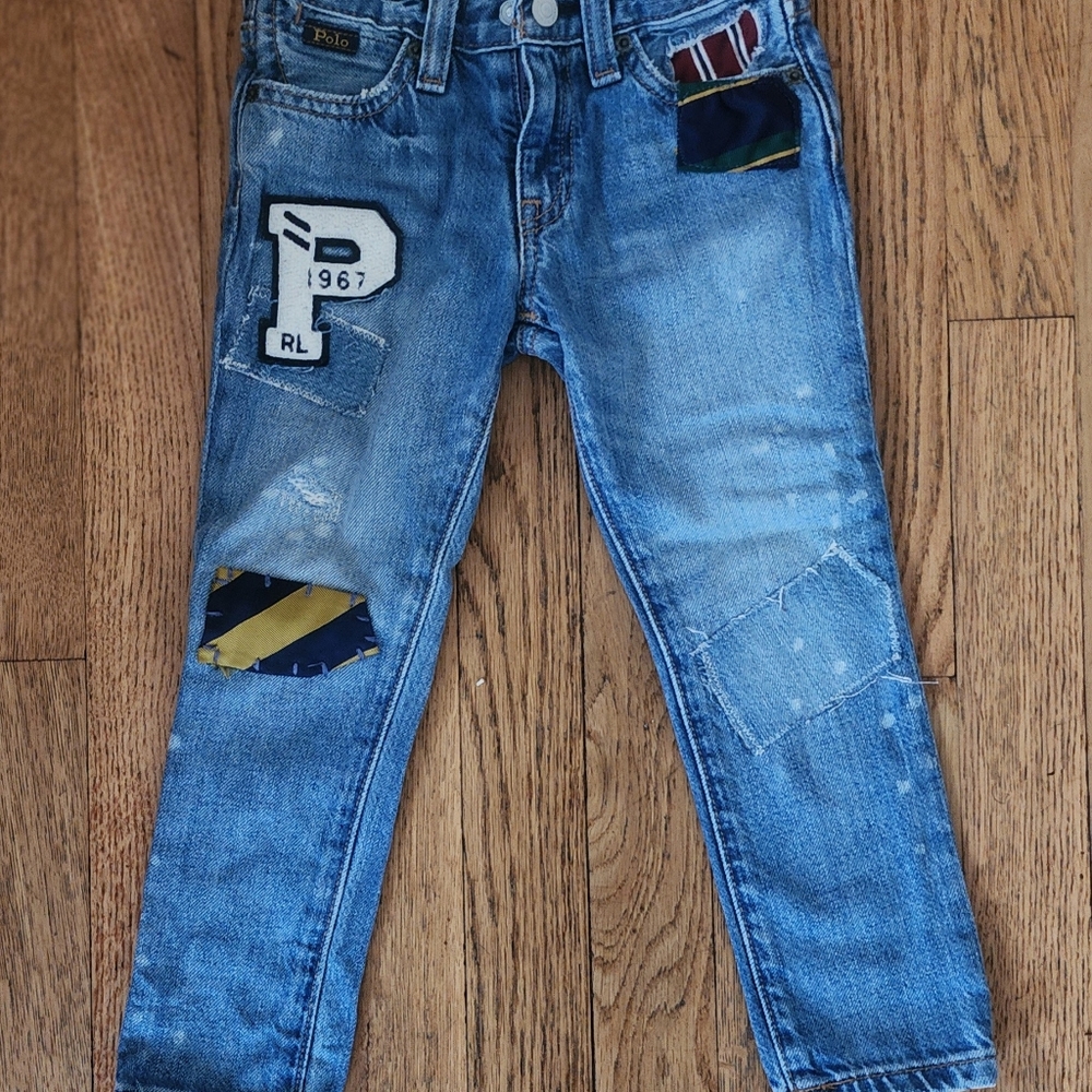 Ralph Lauren Polo Girls 3T denim Jean's with Patchwork